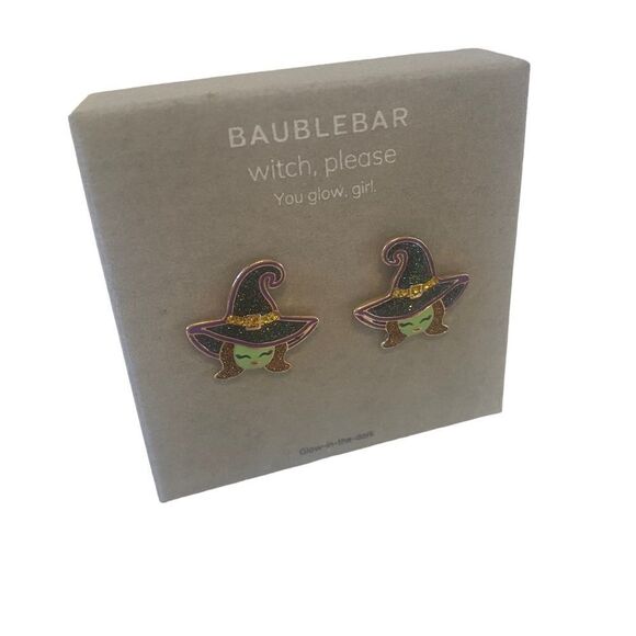 Baublebar Glow-in-the-dark Adorable Witch Post Earrings. - Picture 2 of 6